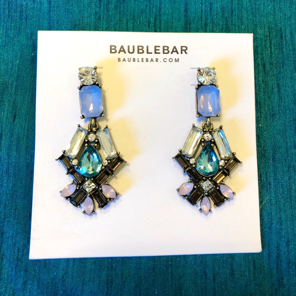 NWT Rare Baublebar Crystal Gemstone Drop Earrings